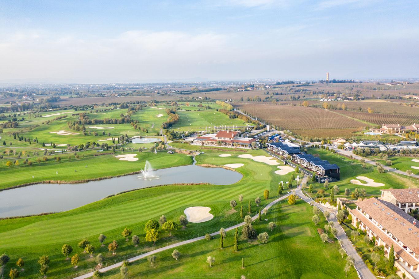 Aerial view of the Chervò Golf Hotel Spa & Resort golf course