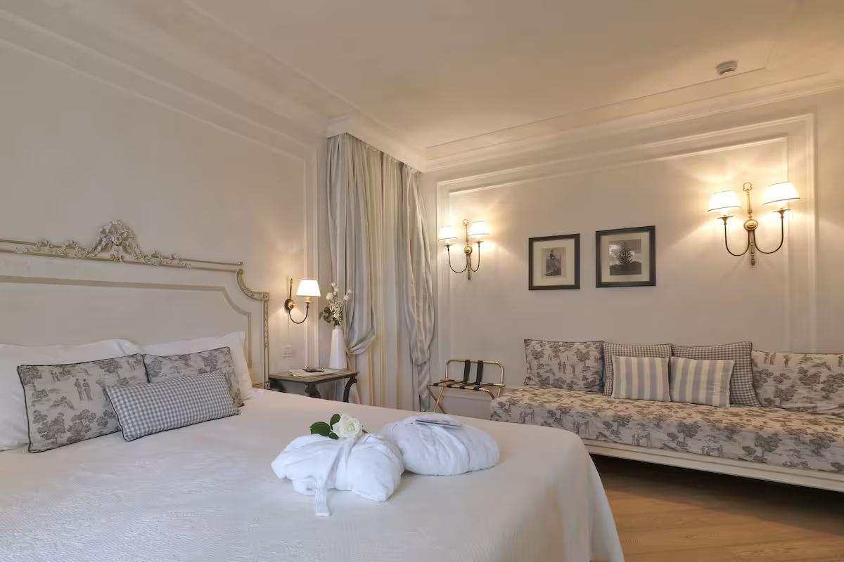 Double bed suite at Chervò Golf Hotel Spa & Resort