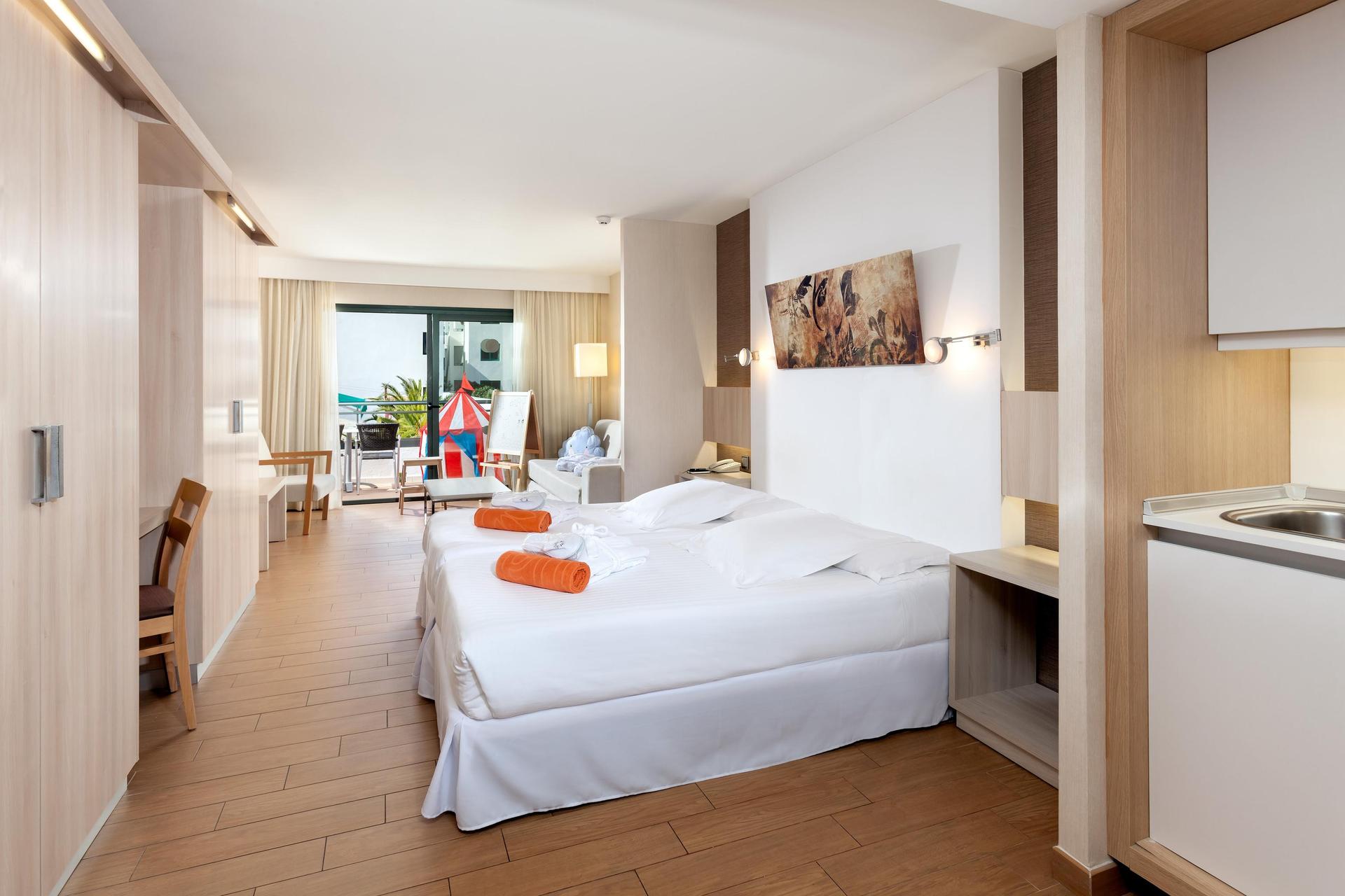 Double bed suite with balcony views at THB Lanzarote Beach
