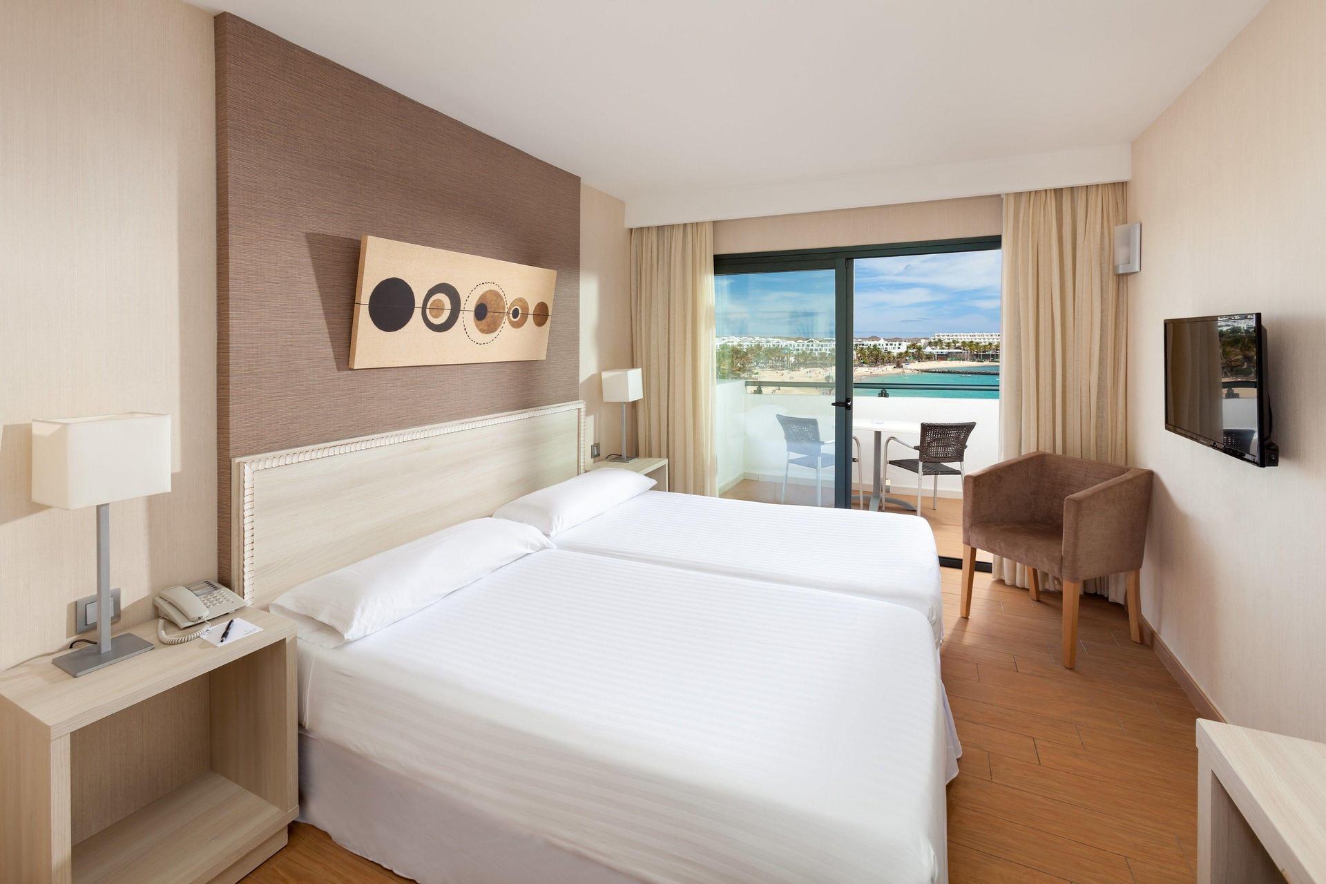 Double bed suite with balcony views at THB Lanzarote Beach
