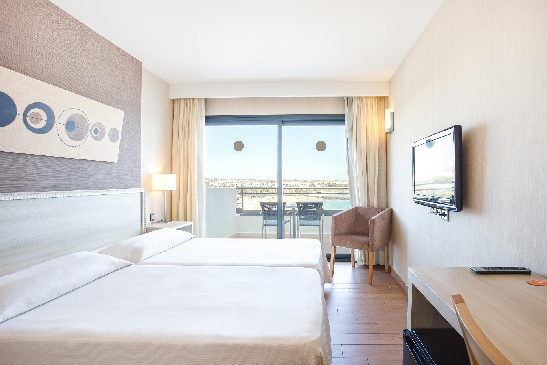 Double bed suite with balcony views at THB Lanzarote Beach