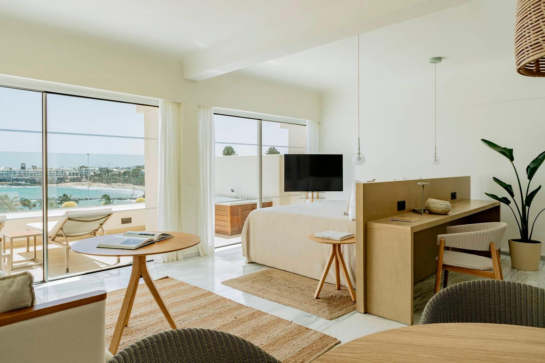 Spacious and luxurious double bed suite at Paradisus Salinas Lanzarote